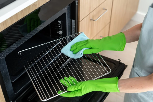 Professional oven cleaning, part of kitchen cleaning service